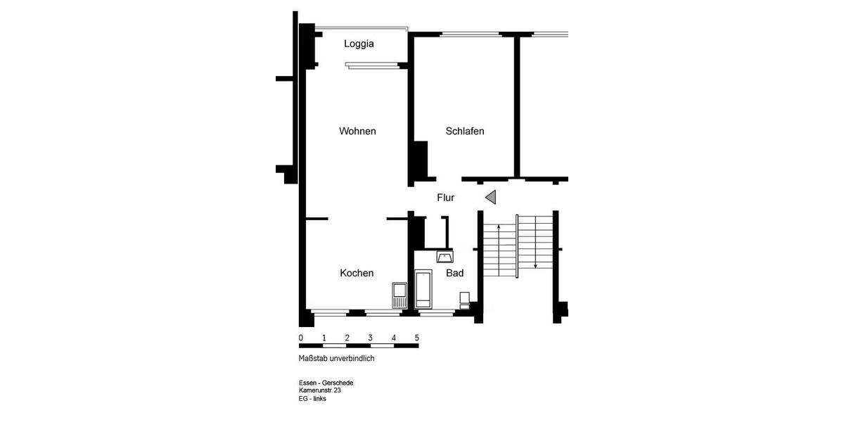 Erdgeschoßwohnung Essen Stadtbezirk IV - 2 Zimmer, 55 m&sup2;, 509&euro; | Angebot:24494878