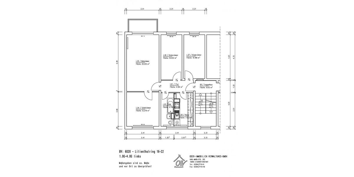 Etagenwohnung Eisenhüttenstadt - 4 Zimmer, 70 m&sup2;, 455&euro; | Angebot:24157710