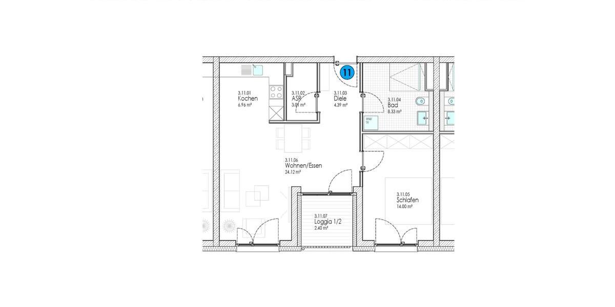 Etagenwohnung Kempten (Allgäu) - 2 Zimmer, 61 m&sup2;, 980&euro; | Angebot:25254937