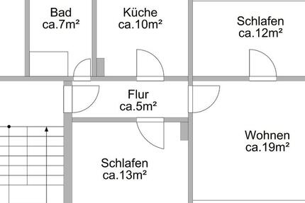 Helle und Ruhige 3-Raum-Wohnung im 2.OG (DG) 3 zimmer