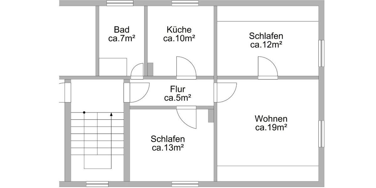Helle und Ruhige 3-Raum-Wohnung im 2.OG (DG) 3 zimmer