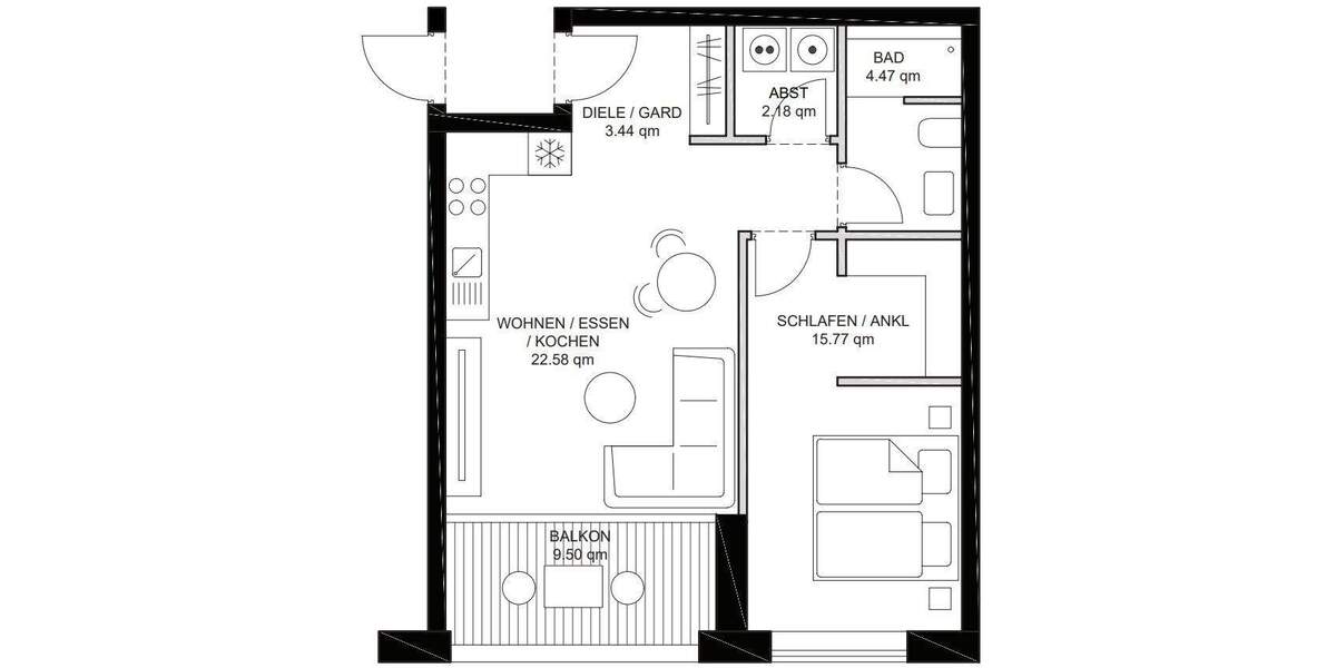 Terrassenwohnung Tuttlingen - 2 Zimmer, 53 m&sup2;, 590&euro; | Angebot:24967361