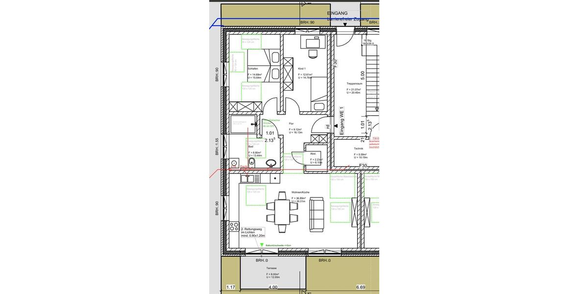 Erdgeschoßwohnung Porta Westfalica - 3 Zimmer, 84 m&sup2;, 990&euro; | Angebot:26589112