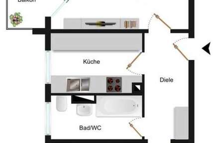 Wohnung Bischofsheim - 2 Zimmer, 66 m&sup2;, 890&euro; | Angebot:25180662