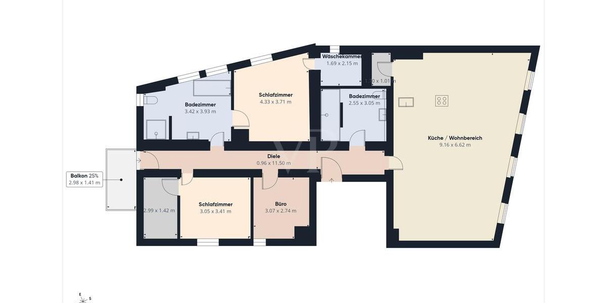 Etagenwohnung Aschaffenburg Österreicher Kolonie - 4 Zimmer, 139 m&sup2;, 1.600&euro; | Angebot:24819908