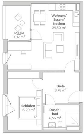 Etagenwohnung München Sendling-Westpark - 2 Zimmer, 63 m&sup2;, 1.632&euro; | Angebot:26619027