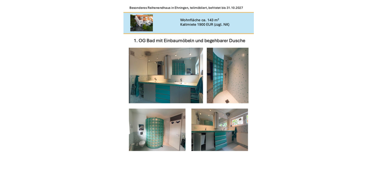 Reihenhaus Ehningen - 5 Zimmer, 143 m&sup2;, 1.900&euro; | Angebot:24645863