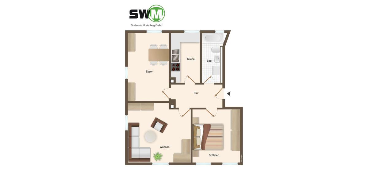 Etagenwohnung Marienberg - 3 Zimmer, 70 m&sup2;, 400&euro; | Angebot:26368546