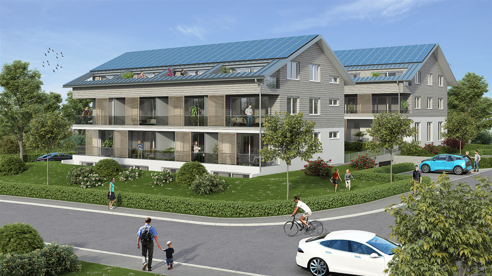 Neuwertig I KfW40+ I Wohnung 0.2 Süd: Lichtdurchflutete, wohngesunde 1,5 Zimmerwohnung in Radolfzell-Güttingen