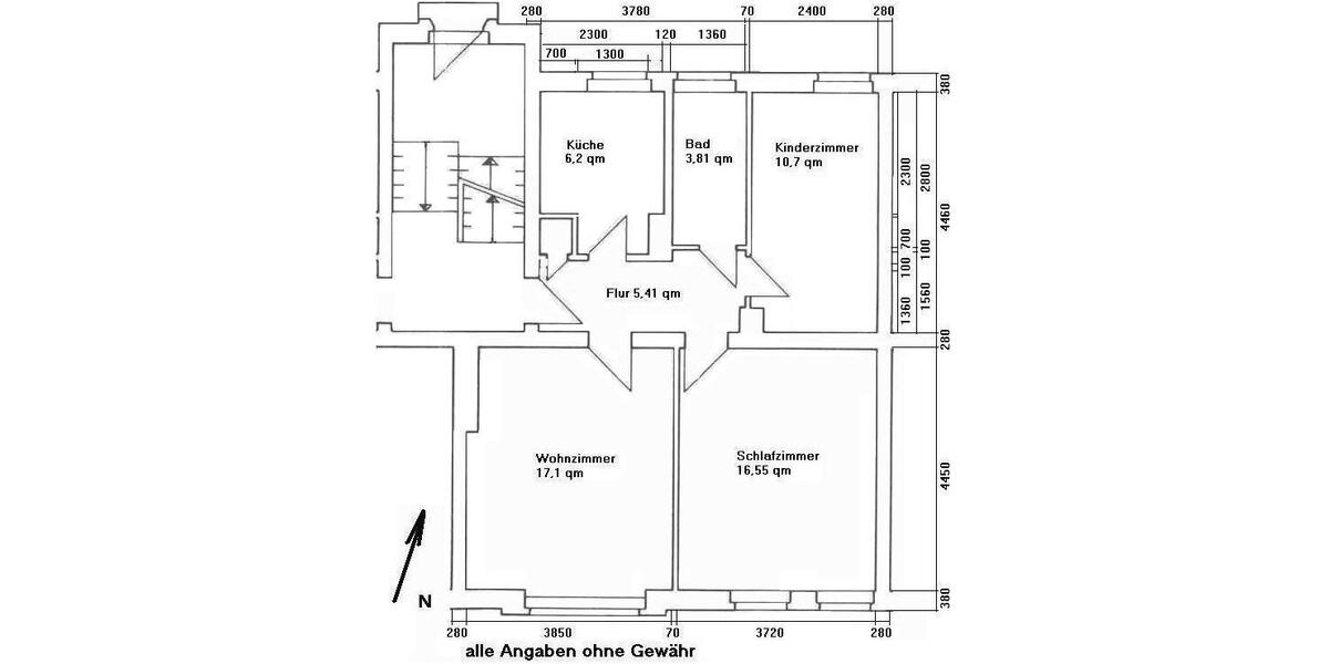 Etagenwohnung Braunsbedra - 3 Zimmer, 60 m&sup2;, 358&euro; | Angebot:25962101