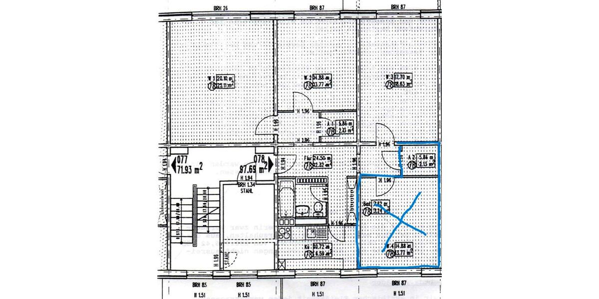 Dachgeschoßwohnung Berlin Mitte - 15 Zimmer, 100 m&sup2;, 468&euro; | Angebot:26366242