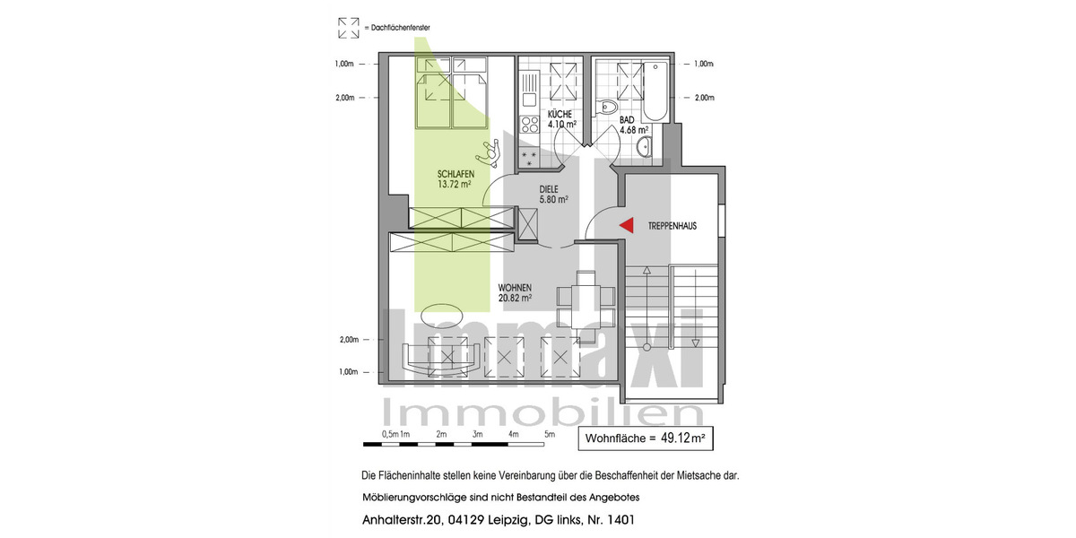 EUTRITZSCH + 2 RAUM DACHGESCHOSS WOHNUNG + FREI AB 01.08.2026 - Dachgeschoßwohnung Leipzig Eutritzsch | Angebot:26921165