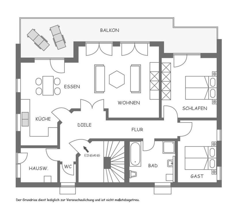 Großzügige helle 3-Zimmer Wohnung in Hatzenport mit Panoramablick