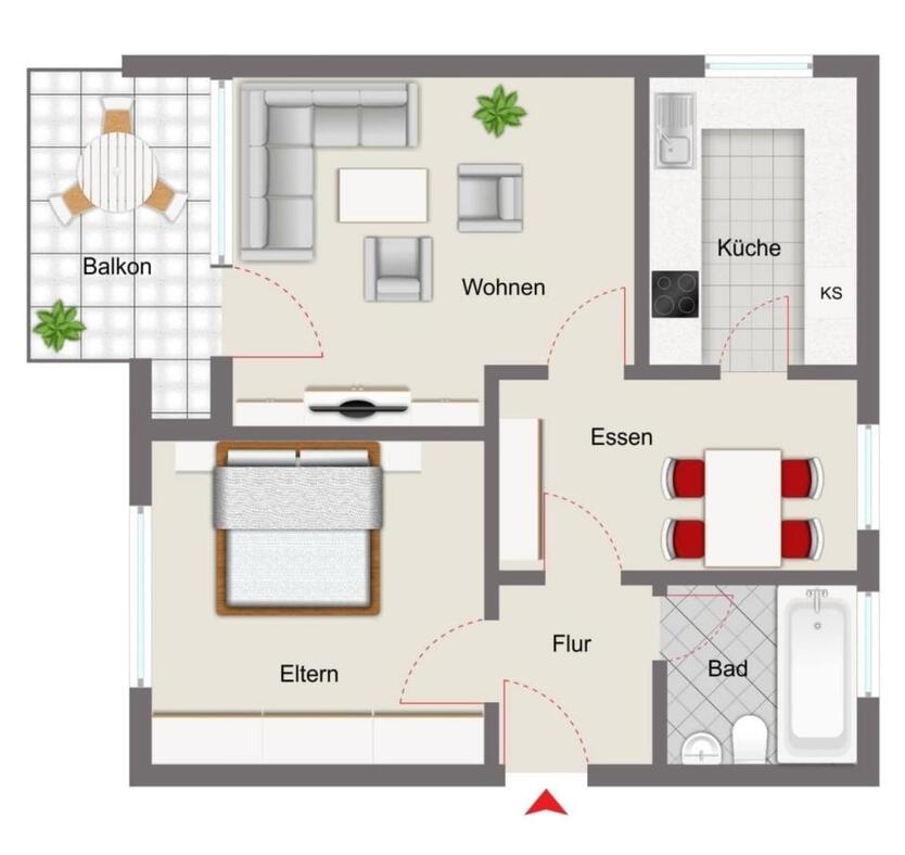 Erstbezug nach Sanierung mit Balkon: Schöne 2,5-Zimmer DG-Wohnung