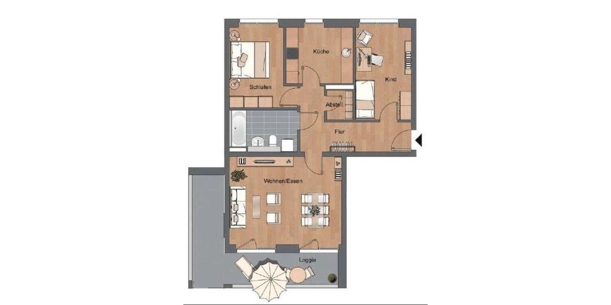 3 Raum Wohnung 3 zimmer
