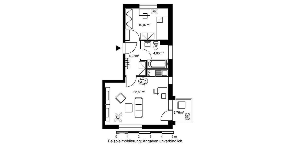 16008110861 schöne Zweizimmerwohnung mit Balkon im ersten Obergeschoß 2 zimmer