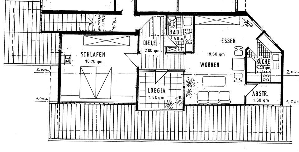 Dachgeschoßwohnung Frankenberg (Eder) - 2 Zimmer, 55 m&sup2;, 370&euro; | Angebot:23428383