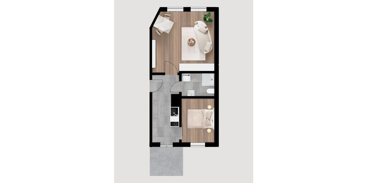 Erdgeschoßwohnung Wurzen - 2 Zimmer, 41 m&sup2;, 451&euro; | Angebot:26279415