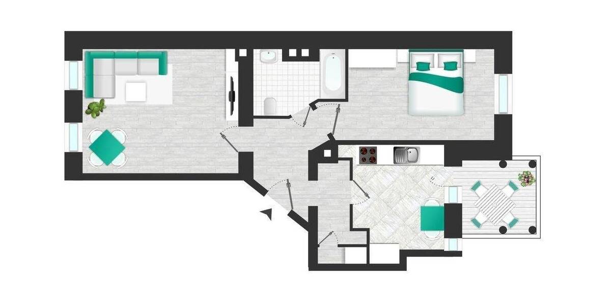 Etagenwohnung Chemnitz Lutherviertel - 2 Zimmer, 56 m&sup2;, 390&euro; | Angebot:26931051