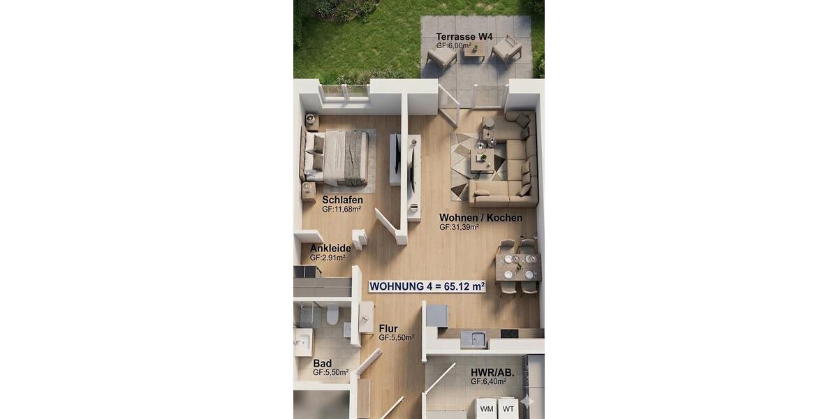 Erdgeschoßwohnung Barßel - 2 Zimmer, 65 m&sup2;, 675&euro; | Angebot:26593182