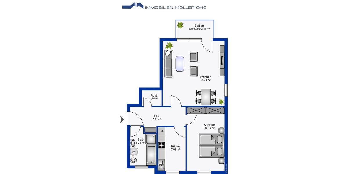 Etagenwohnung Parchim - 2 Zimmer, 65 m&sup2;, 488&euro; | Angebot:26480595