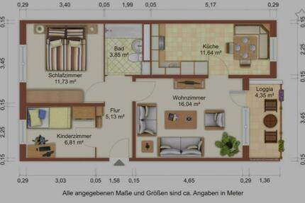Wohnung Greifswald Groß Schönwalde - 3 Zimmer, 60 m&sup2;, 300&euro; | Angebot:25396959