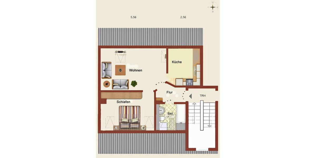 Dachgeschoßwohnung Bad Schmiedeberg - 2 Zimmer, 40 m&sup2;, 235&euro; | Angebot:26689255