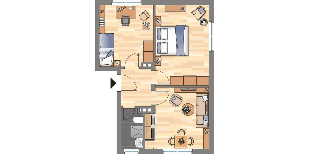 Etagenwohnung Wilhelmshaven Aldenburg - 2 Zimmer, 48 m&sup2;, 329&euro; | Angebot:26639307
