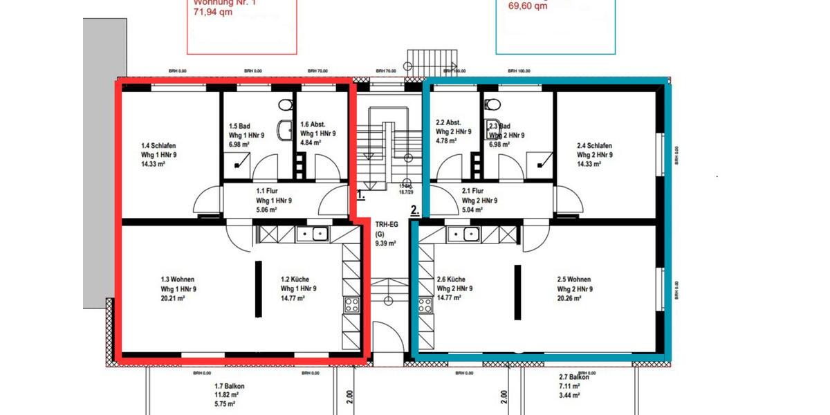 Erdgeschoßwohnung Hameln Kernstadt - 2.5 Zimmer, 72 m&sup2;, 740&euro; | Angebot:25883598