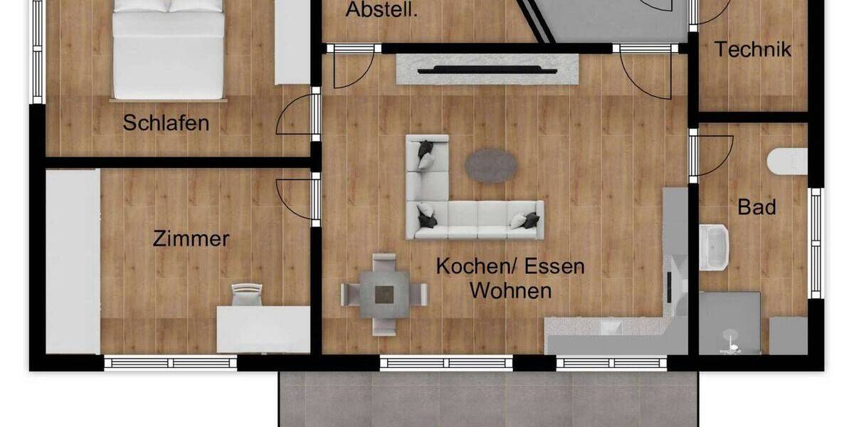 Etagenwohnung Bayern - Donauwörth Zirgesheim - 3 Zimmer, 64 m&sup2;, 750&euro; | Angebot:26029240