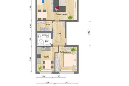 Wohnung zum Mieten in Zwickau 382,80 € 58 m² 2 zimmer