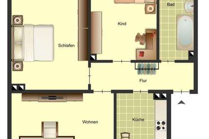 Wohnung Solingen Mitte - 3 Zimmer, 71 m&sup2;, 699&euro; | Angebot:27067203
