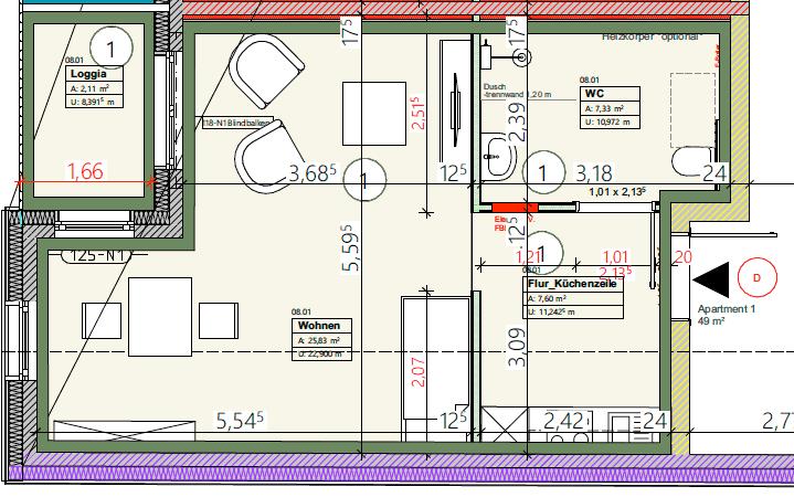 Etagenwohnung Moormerland - 1 Zimmer, 51 m&sup2;, 980&euro; | Angebot:22316118
