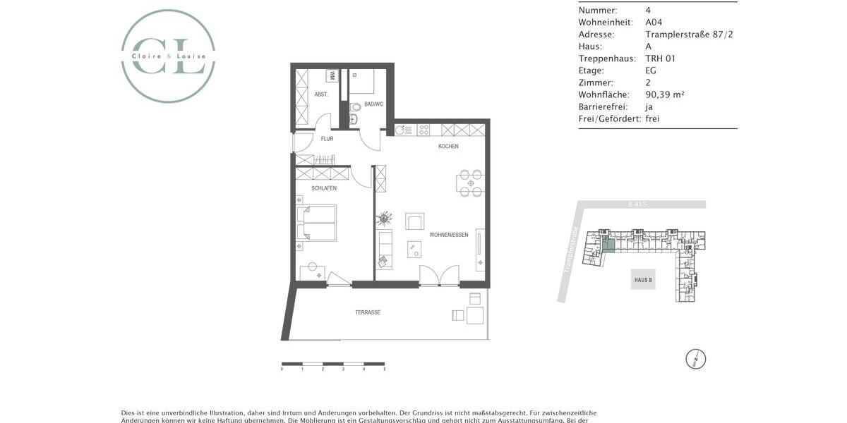 Erdgeschoßwohnung Lahr (Schwarzwald) - 2 Zimmer, 90 m&sup2;, 1.025&euro; | Angebot:26261775