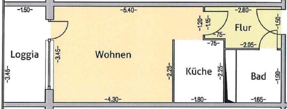 1-ZiKB mit verglastem Balkon in guter und ruhiger Wohnlage 1 zimmer