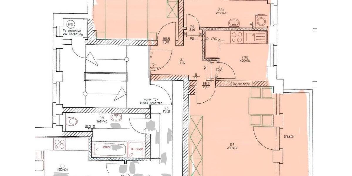 Etagenwohnung Bad Elster - 2 Zimmer, 57 m&sup2;, 385&euro; | Angebot:26337405