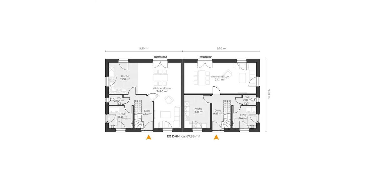 Doppelhaushälfte Broderstorf - 4 Zimmer, 120 m&sup2;, 2.250&euro; | Angebot:24860707
