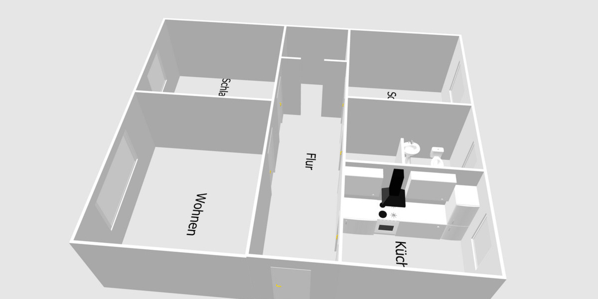Etagenwohnung Stralsund Frankenvorstadt - 3 Zimmer, 80 m&sup2;, 755&euro; | Angebot:25878547