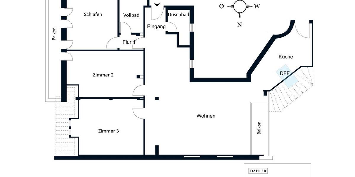 Dachgeschoßwohnung Berlin Charlottenburg-Wilmersdorf - 4 Zimmer, 150 m&sup2;, 3.750&euro; | Angebot:25993319