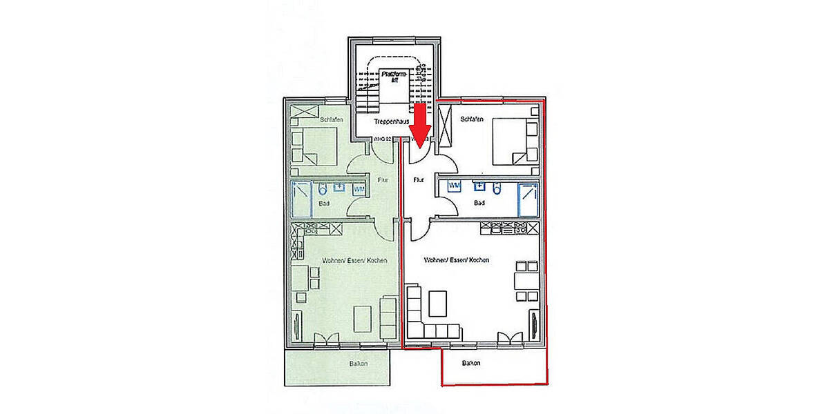 Etagenwohnung Brandenburg an der Havel Altstadt - 2 Zimmer, 76 m&sup2;, 850&euro; | Angebot:26292169