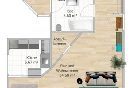 Wohnung Ilmenau - 2 Zimmer, 67 m&sup2;, 640&euro; | Angebot:25175296