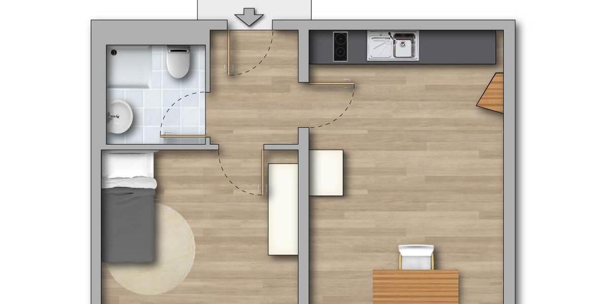 ++ Einzelappartement E3 möbliert zu vermieten ++ 2 zimmer