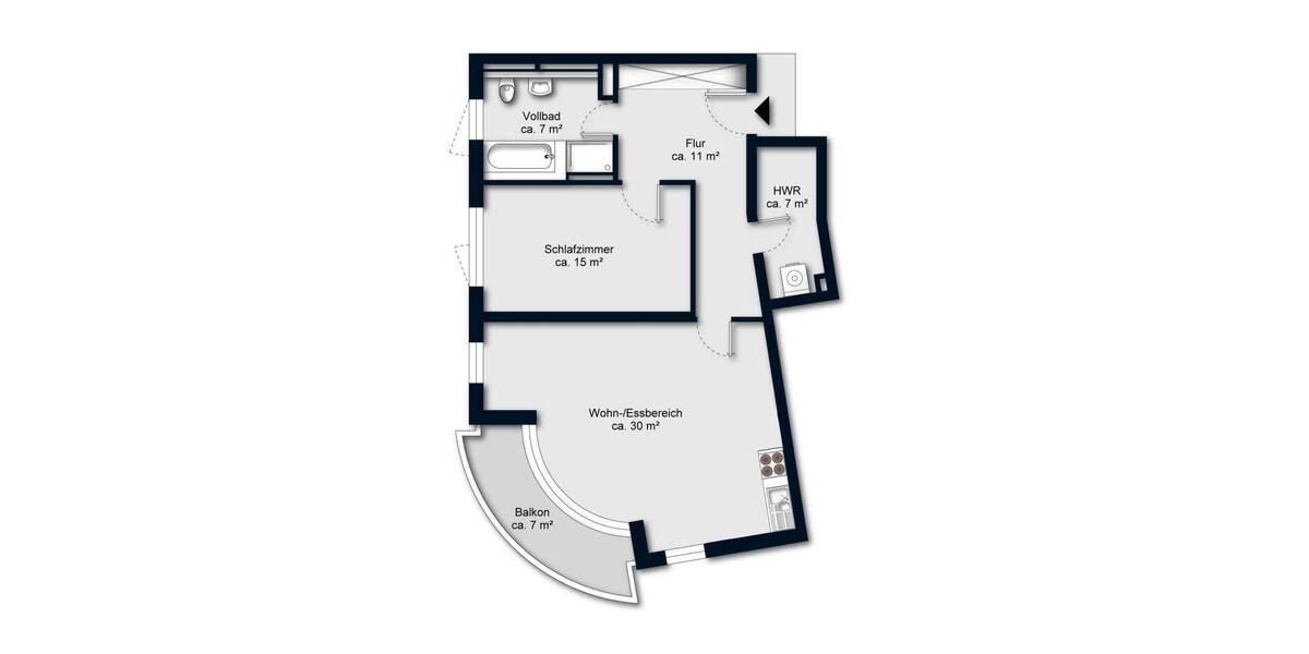 Etagenwohnung Hamburg Eppendorf - 2 Zimmer, 73 m&sup2;, 1.464&euro; | Angebot:26191542