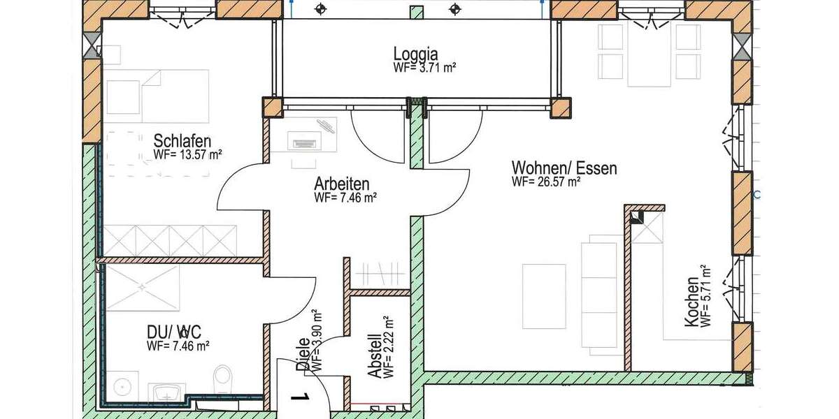Etagenwohnung Siegsdorf - 2 Zimmer, 71 m&sup2;, 1.003&euro; | Angebot:26739998