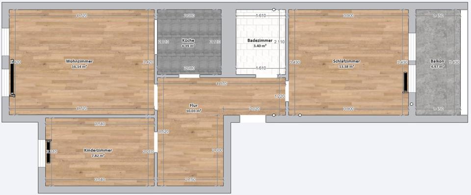 Etagenwohnung Magdeburg Alt Olvenstedt - 3 Zimmer, 58 m&sup2;, 314&euro; | Angebot:26701998