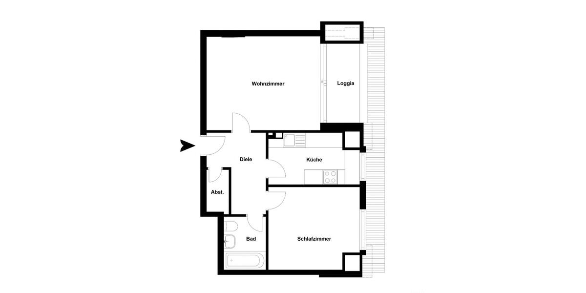 Etagenwohnung Schenefeld - 2 Zimmer, 53 m&sup2;, 1.000&euro; | Angebot:24370299