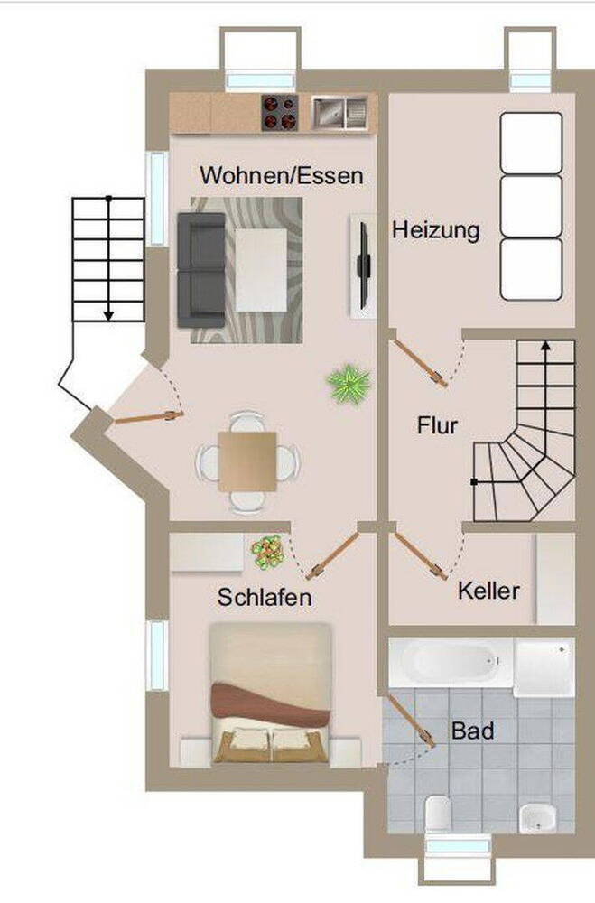 Nette EinliegerWohnung im UG einer Doppelhaushälfte in Vöhringen