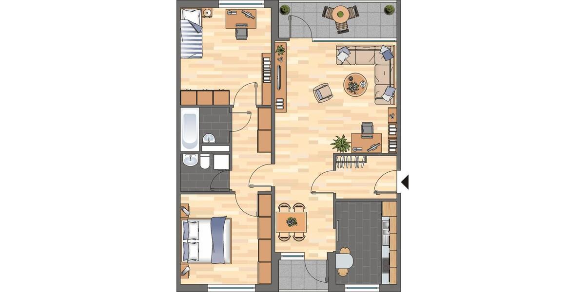 Helle 3-Zimmer-Wohnung mit neuem Bad in Braunschweig zu vermieten 3 zimmer