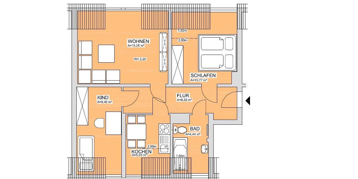 Dachgeschoßwohnung Werdau - 3 Zimmer, 56 m&sup2;, 291&euro; | Angebot:24692959