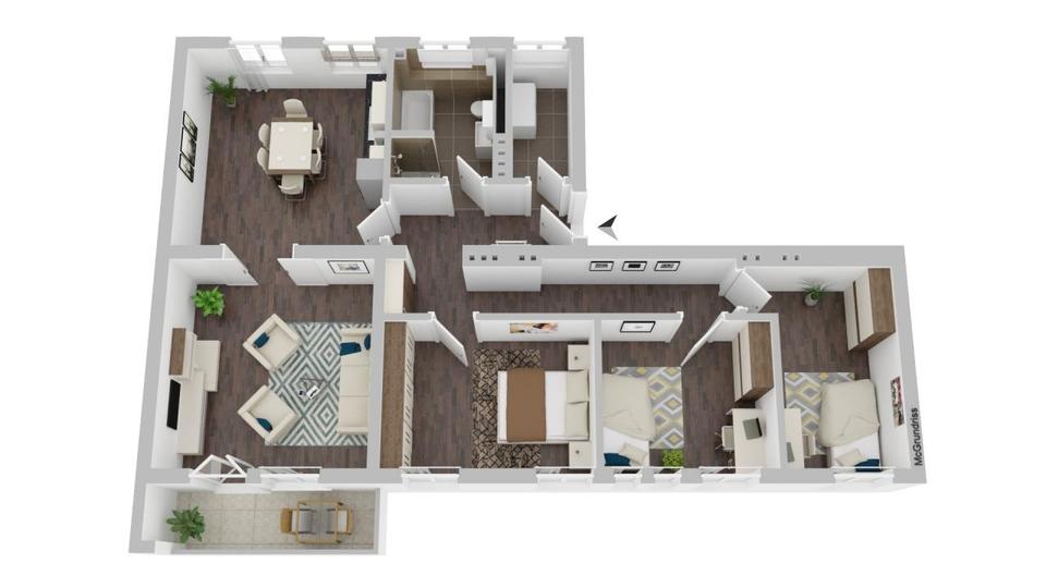 Etagenwohnung Magdeburg Diesdorf - 4 Zimmer, 99 m&sup2;, 1.042&euro; | Angebot:25974494